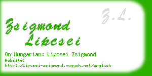 zsigmond lipcsei business card